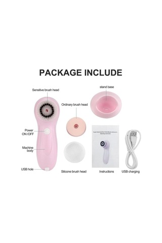 Elektrikli Yüz Temizleyici 3'ü 1 Arada Yıkama Fırçası Yüz Temizleme Fırçası