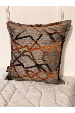 Nivemeshome Elyaf Dolgulu Kırlent 45x45 Mateo 67-02 Turuncu-kahve Turucu+kahve