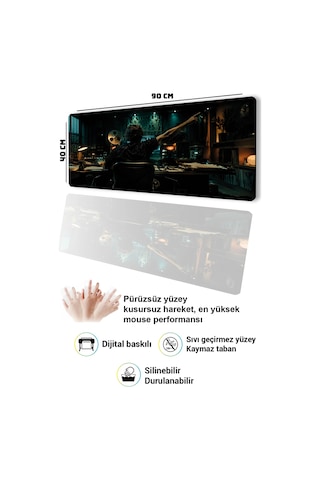 Sonictouch Klavye Mousepad 40x90cm Dikişsiz Pürüzsüz Sıvı Geçirmez Kaymaz Taban Perde Arkası