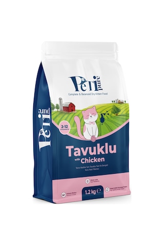 Petipure Tavuklu Kuru Yavru Kedi Maması 1,2 Kg - Besleyici Vitamin İlaveli Tam Ve Dengeli Mama