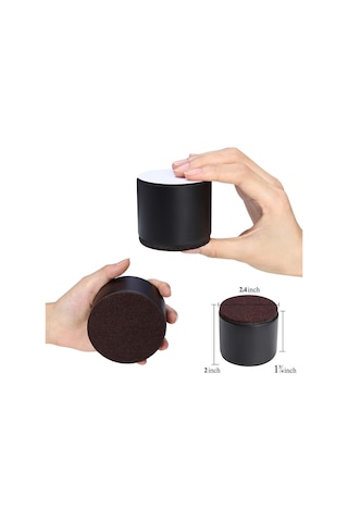 Hfambition Masa Dolap Sandalye Yüksekliği Artırıcı, 4 Adet Siyah Dairesel, 60x52mm, Karbon Çelik, Robot Süpürge İçin Temizlik Kolaylığı Sağlar