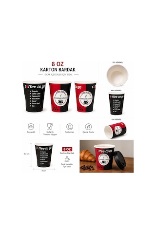 The King Paper Beyoğulları 8 Oz Yazı Desenli Karton Bardak
