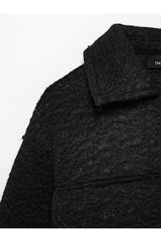 Kadınlar İçin Günlük Kısa Ceket Düz Renk Palto Gri