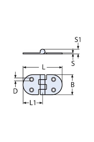 Kısa - Kısa Beyaz Plastik Menteşe