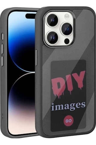 Apple Uyumlu iPhone 14 Pro Max Kılıf Ekranı Yansıtan Zore Akıllı Nfc Kapak Siyah
