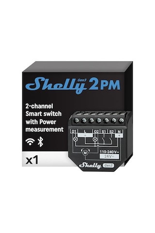 Plus 2pm Gen3 Wi-fi Ve Bluetooth 2 Kanallı Akıllı Röle Şalteri Elektrik Tüketimi Ölçümlü Panjur Şalteri Genel