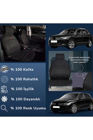 Hyundai İ20 İle Uyumlu Sport Oto Koltuk Minderi Ortopedik 2 Li Set Siyah