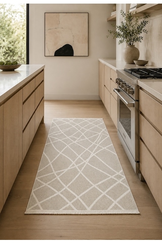 Modern Sisal 8002 Bej Krem Leke Tutmayan Kaymaz Taban Salon Mutfak Koridor Balkon Halısı Bej - Krem