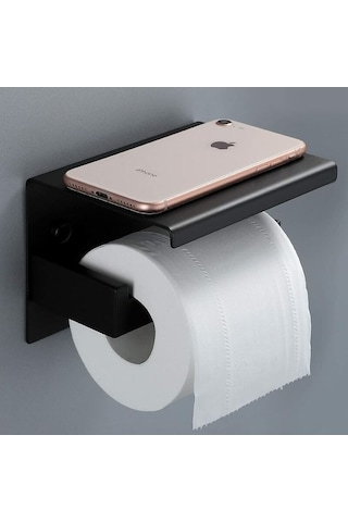 Novahub Duvara Monte Tuvalet Kağıdı Tutucusu Sus304 Paslanmaz Çelik Siyah Raf Ve Yapışkanlı Montaj Diğer