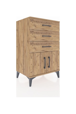Hyperion Komodin 3 Çekmeceli 2 Kapaklı 60x44x96 Çam-çam Çam