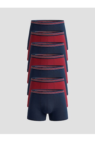 LC Waikiki Lc Waıkıkı Bordo Standart Kalıp Pamuklu Esnek Erkek Boxer 7'li