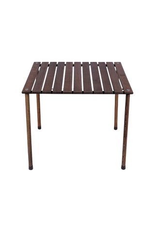 Bag The Joy Ahşap Masa Sandalye Seti Antrasit-Koyu Gri-70 70 55cm Kahverengi