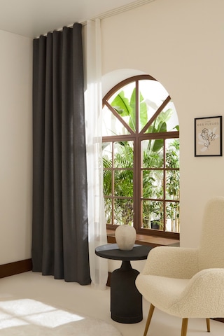 Kaşmir Home Perla Keten Fon Perde Antrasit 150x270 Cm Antrasit