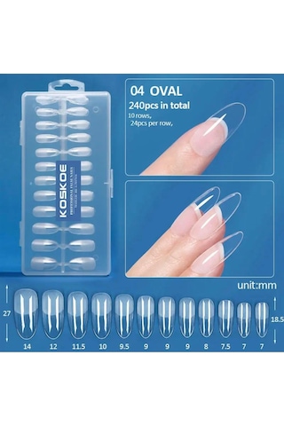 Koskoe Yeni Nesil Jel Tips Tırnak 04 Oval Model