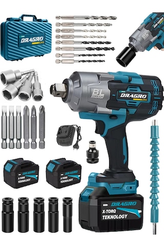 Dragro Alman DRG-1400 Pro 1400 Nm Kademeli Yüksek Torklu Somun Bijon Sökme Matkap Akülü Vidalama Kömürsüz Motor M Dragro Alman DRG-1400 Pro 1400 Nm Kademeli Yüksek Torklu Somun Bijon Sökme Matkap Akülü Vidalama Kömürsüz Motor M