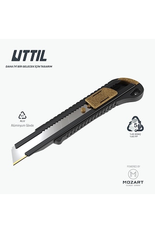 UTTIL Aura Natura Nmuk05-an 18 Mm Metal Maket Bıçağı, %40 Ahşap