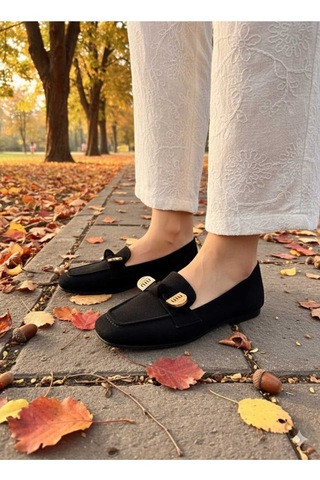 Aska Shoes Shoes Günlük Tokalı Babet 2025aska002 Siyah