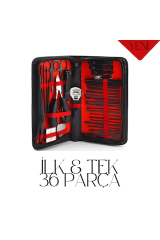 Çantalı Paslanmaz Çelik 36lı Manikür&pedikür Set 36 Parça