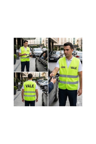 Vale Yazılı Fosforlu İkaz Yeleği