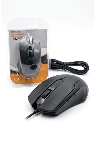 Concord C-27 Aura Kablolu Optik Mouse 1200 Dpı Usb Ergonomik Fare Concord C-27 Aura Kablolu Optik Mouse 1200 Dpı Usb Ergonomik Fare