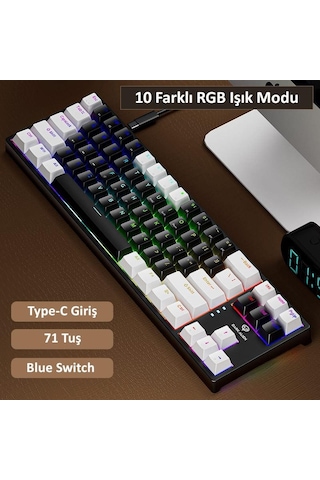 Valkyrie K710 Blue Switch Dark Alien 71 Tuş RGB Gaming Klavye