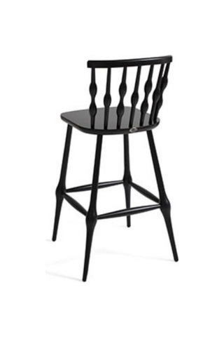 Natura Retro Ahşap Bar Sandalyesi Siyah
