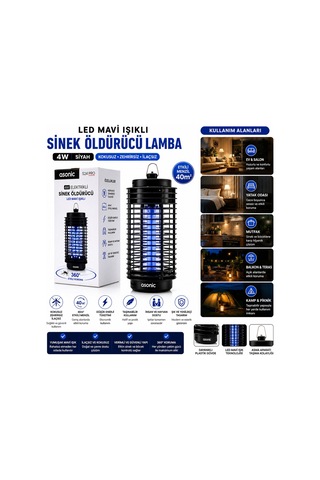 4w - Siyah Kokusuz Taşınabilir Led Mavi Işıklı Sinek Öldürücü S24 Pro 5705