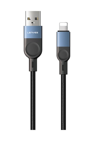 Lenyes Lc514 Usb-a To Lightning Hızlı Şarj Özellikli Örgülü Data Ve Şarj Kablosu 15w 1m Siyah