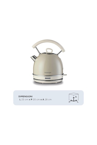 Ariete Vintage Dom Su Isıtıcı Bej 2877/03 - Retro Kettle, 2000 Wa