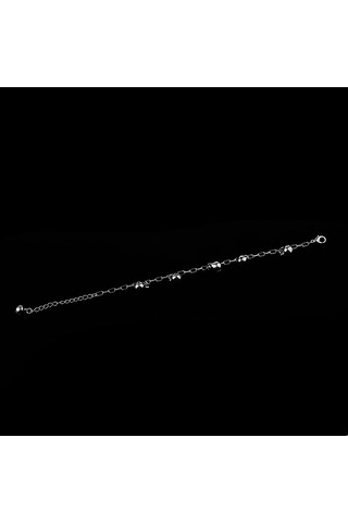 Suntek 22.5 Cm Gümüş Küçük Çan Halhal Bilezik Kadın Gümüş