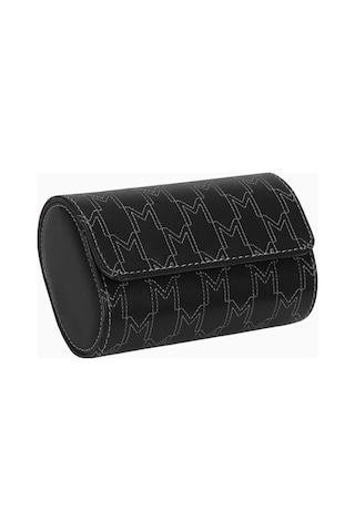 Modalo Optimus Watch Roll, 2 Saat Için Mikroleder Lüks Seyahat Kutusu Saat Kutuları Siyah