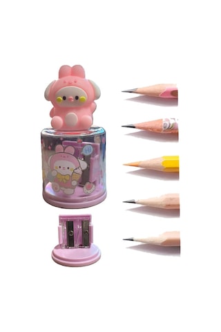 Mini Figürlü Sevimli 2 Li Kalem Traş 2 Adet Hazneli Kalemtıraş Çift Bıçaklı Kalem Açacağı Figürlü No2 Jumbo Ve Standart