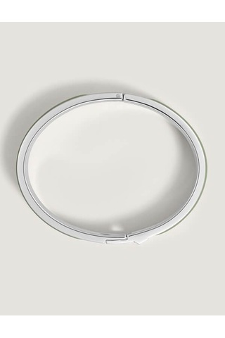 Montblanc Çelik M Logolu Kil Deri Bileklik 133123 Gri