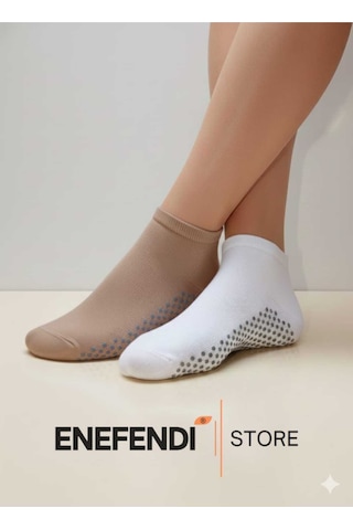 Nf Nd Enefendi 3 Çift Kaydırmaz Unisex Yoga, Pilates, Tavaf Çorabı Spor Patik Çorap Beyaz Siyah Bej 36-40 Çok Renkli