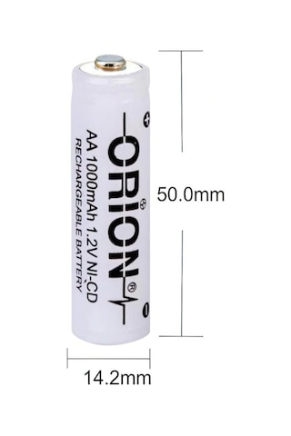 Orion 1000 mAh 1.2 V AA Ni-CD Industrial Şarj Edilebilir Kalem Pil