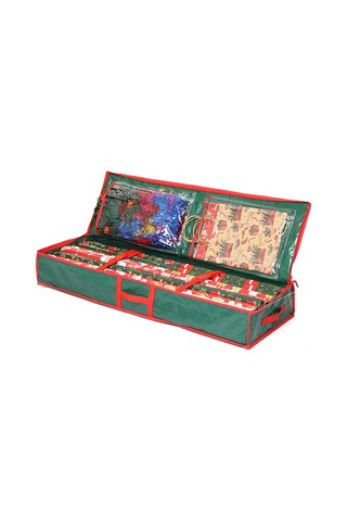 Mufunye Noel Paket Kağıdı Depolama Kutusu, Su Geçirmez Pe Malzeme, Ayarlanabilir Kemer Ve Transparan Cep, Yatak Altı Saklama, Noel Dekorasyonlarını Düzenle Yeşil