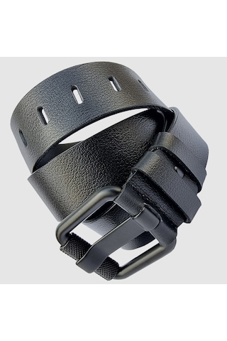 Rich Smith %100 Hakiki Deri Kemer Erkek Spor Siyah Roll Toka 4,2 Siyah