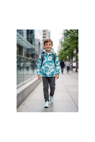Deniva Kids Unisex Çocuk Su Ve Rüzgar Geçirmez Kapüşonlu Cepli Kamuflaj Desenli Yağmurluk & Rüzgarlık Mont Çok Renkli