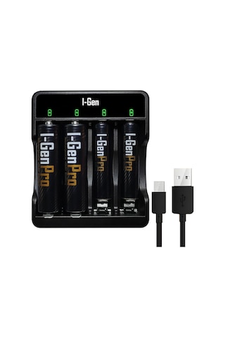 I-gen G421 4&apos Lü Pil Şarj Aleti + 2 Adet Aa Pro 2950 Mah + 2 Adet Aaa Pro 1100 Mah Şarjlı Kalem Pilli Set 1.2v Ni-mh
