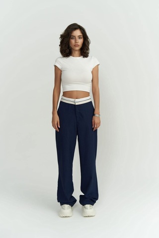 Mai Collection Mai Studios Co. Zelmira Ters Kemer İndigo Pantolon İndigo