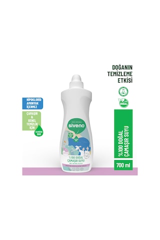 Siveno %100 Doğal Çamaşır Suyu Bitkisel Lavanta Çay Ağacı Tüm Yüzey ve Kumaşlarda 700 ML