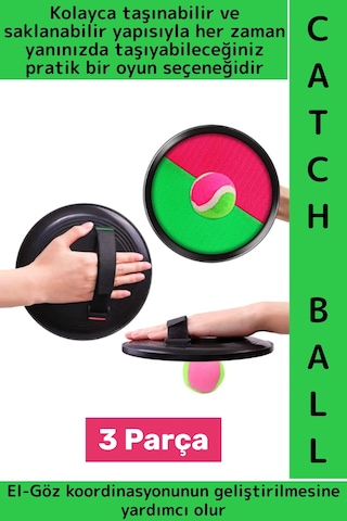 Çocuk Yetişkin El Göz Koordinasyon Gelişimi Yapışkan Cırtlı Top Yakalama Eğlenceli Catch Ball Oyunu