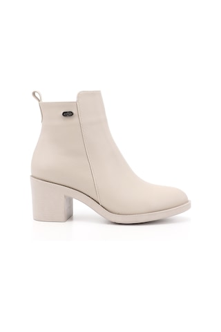 Gönderi R Kadın Bej Fermuarlı Kalın Topuklu Bot Dkzb74835228 Bej