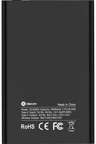 Dexim A16 5000mah Alüminyum Magsafe Pd 18w Giriş - 20w Çıkış Powerbank - Dca0064 Siyah