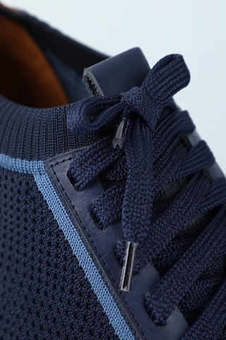 Bisse Lacivert Deri Sneaker Nubuk Ayakkabı Ayk25y25006 D39