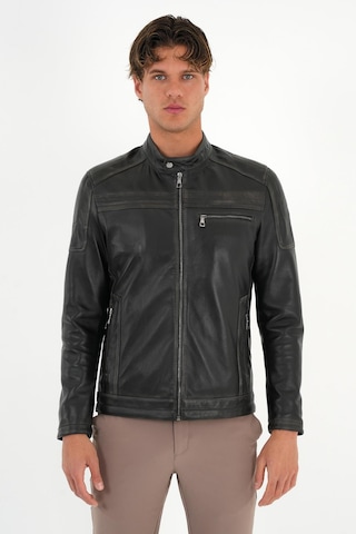 Tyler Siyah Erkek Deri Mont Siyah