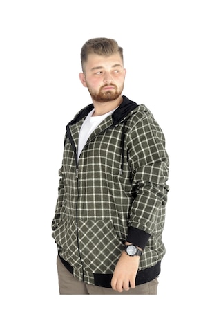 Mode Xl Erkek Oduncu Kapsonlu Sweat Pocket 21574 Yeşil 001