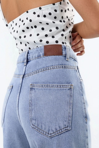 Hiccup Geniş Paça Raw Kot Pantolon Açık Mavi Denim