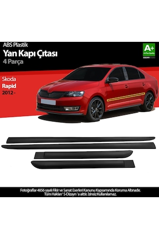 S-dizayn Skoda Rapid Abs Plastik Yan Kapı Koruma Çıtası 2012 Üzeri A+ Kalite