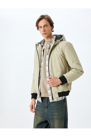 Koton Mevsimlik Ceket Slim Fit Fermuarlı Bej 5wam20067hw Ekru